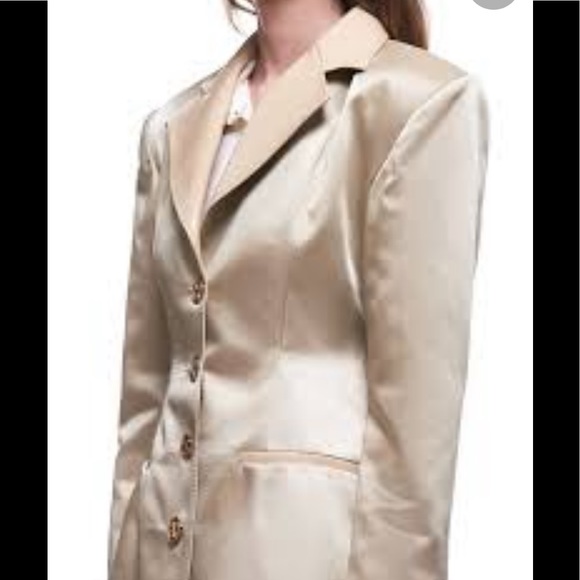 Vintage Nina K Champagne Blush Satiny Evening Blazer Size 4 - Picture 6 of 8